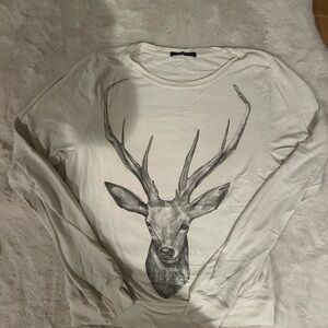 Wildfox cream deer buck medium sweatshirt